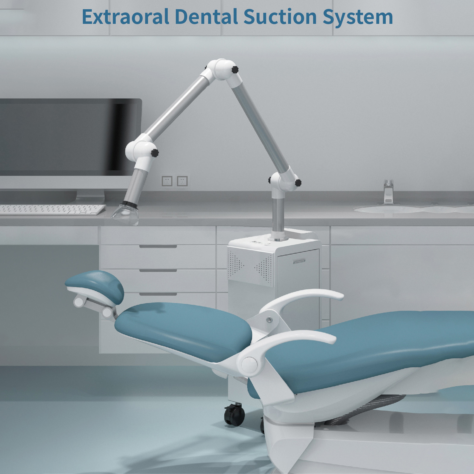 Extraoral Dental Aerosol Suction System (HEPA H14 Filter + Brushless Motor)
